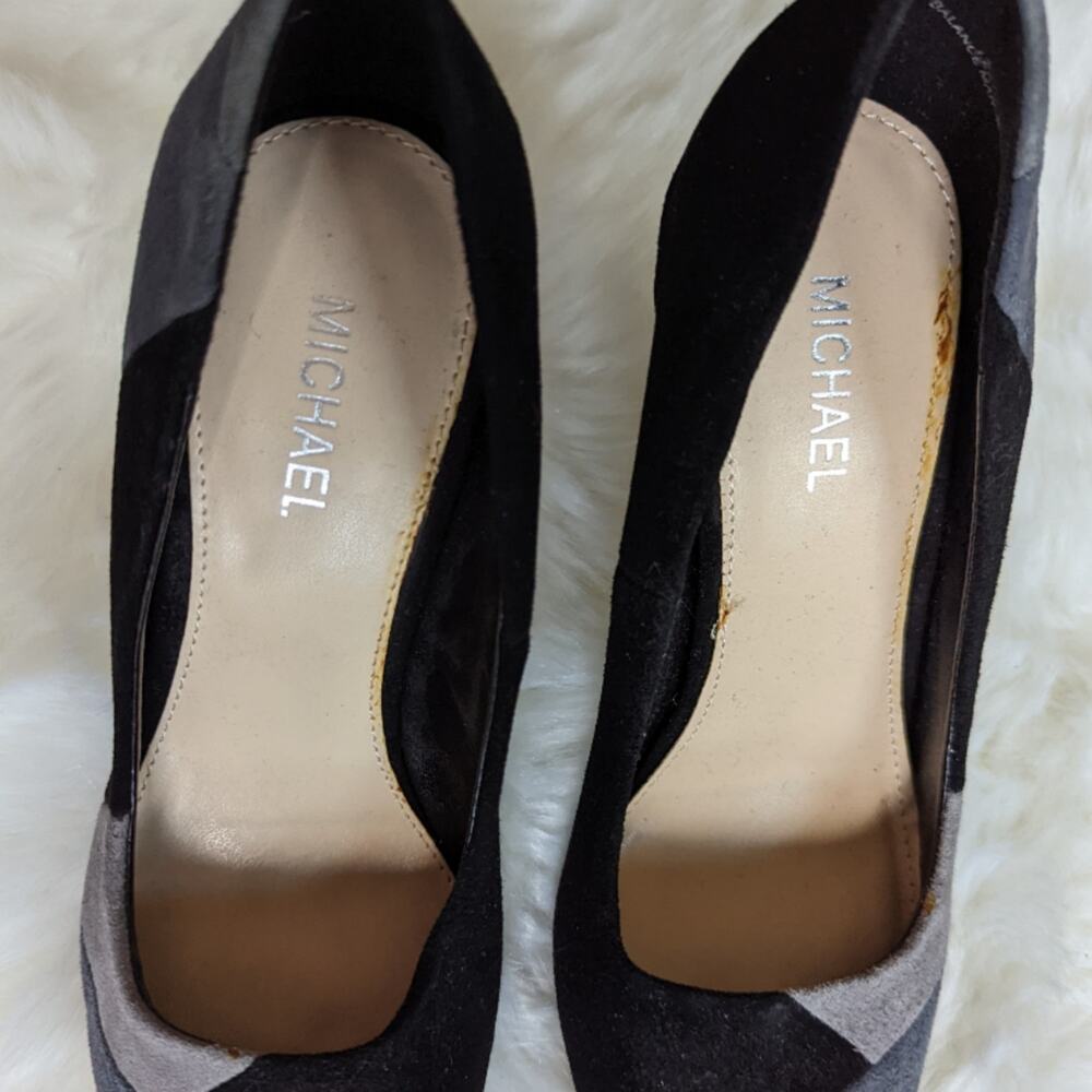 Michael Gray and Black Color Block Suede Stiletto Sadiee Pumps sz 7 - Picture 3 of 7
